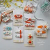 Nueva primavera hecho a mano paño pequeña flor horquilla niños encaje encaje broche mano dulce bebé accesorios para el pelo Specification image